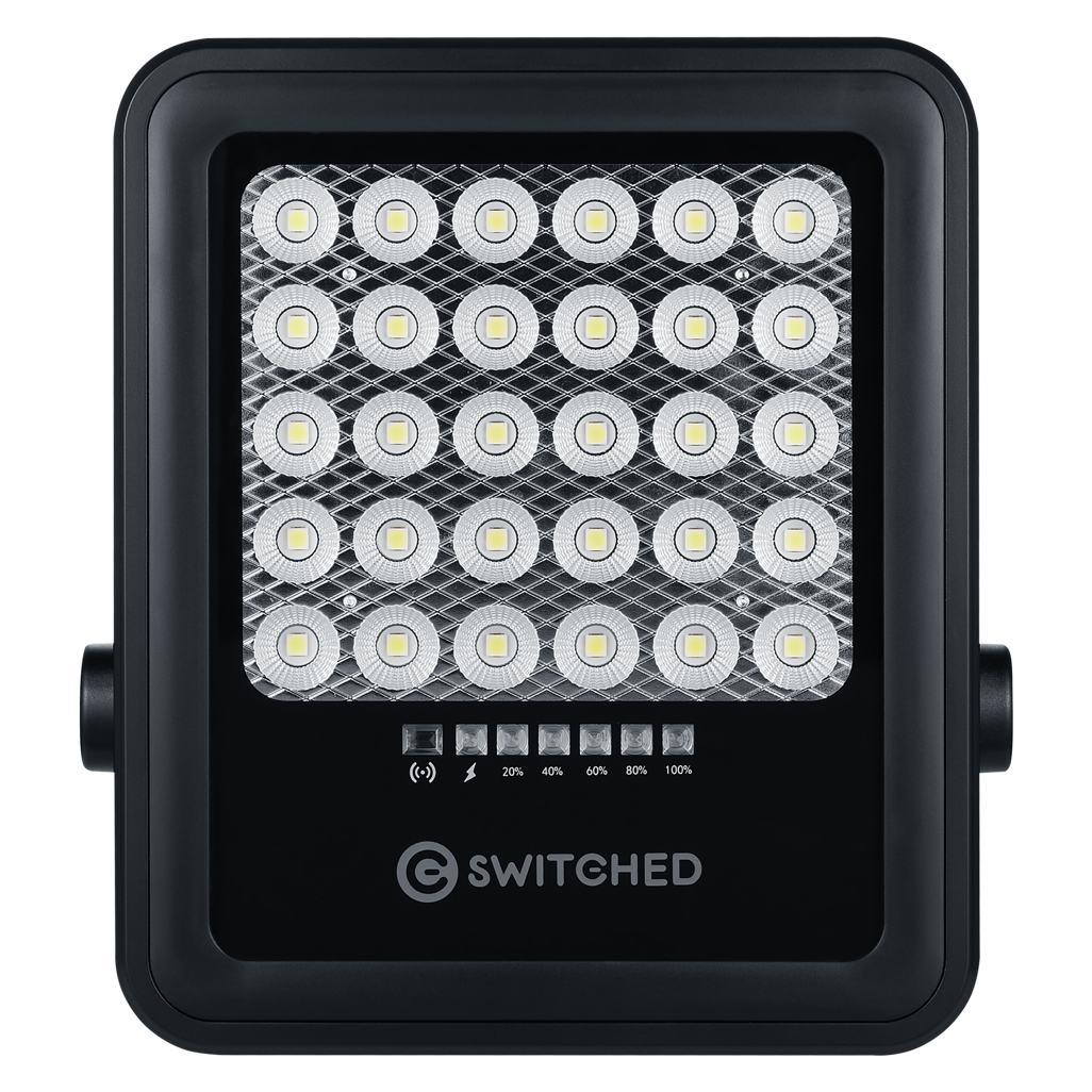 SWITCHED Urban PRO Series – 100W Solar Floodlight with Remote