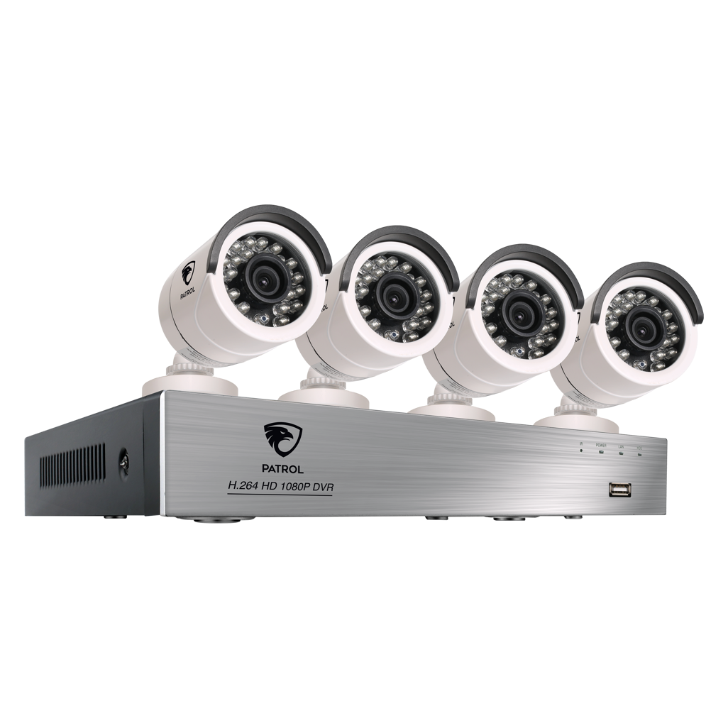 Patrol 8 Channel 4 x Bullet Camera 1080P 1TB DVR Kit