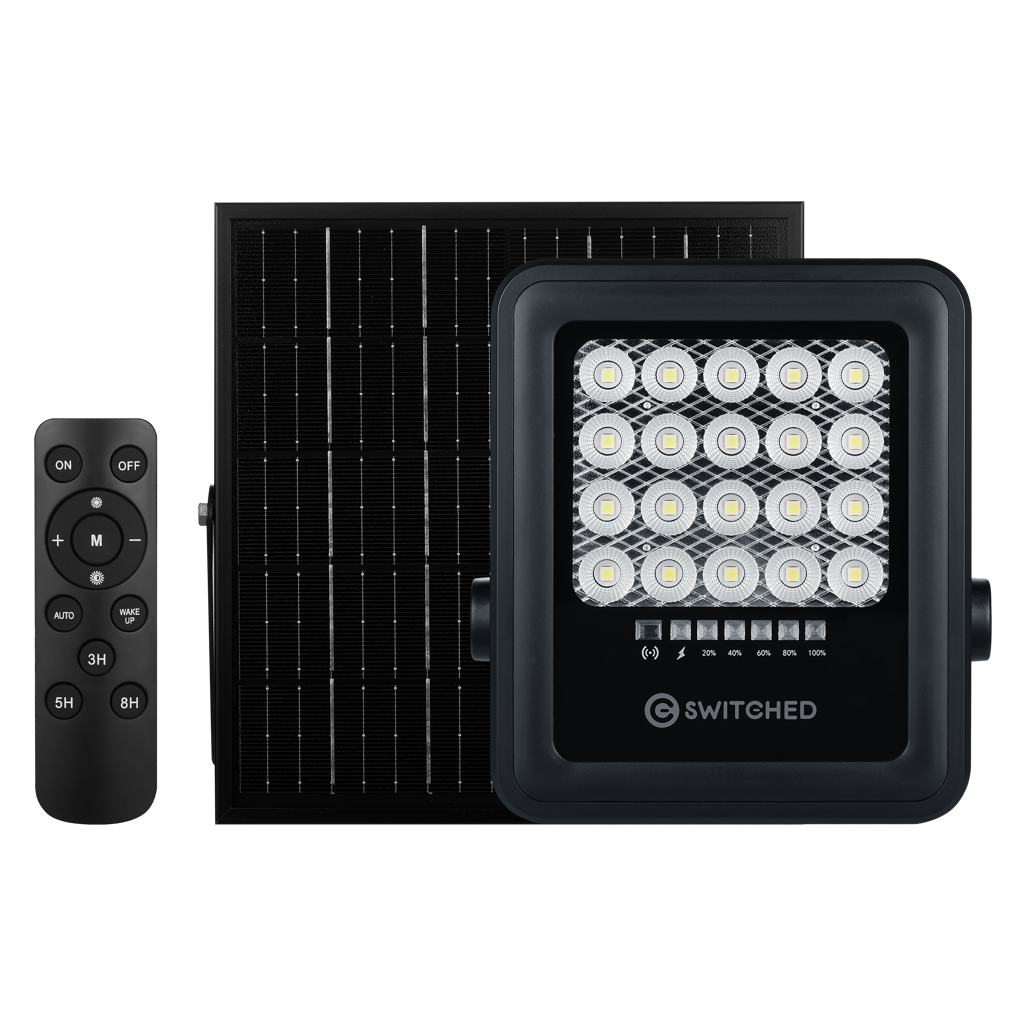 SWITCHED Urban PRO Series – 50W Solar Floodlight with Remote