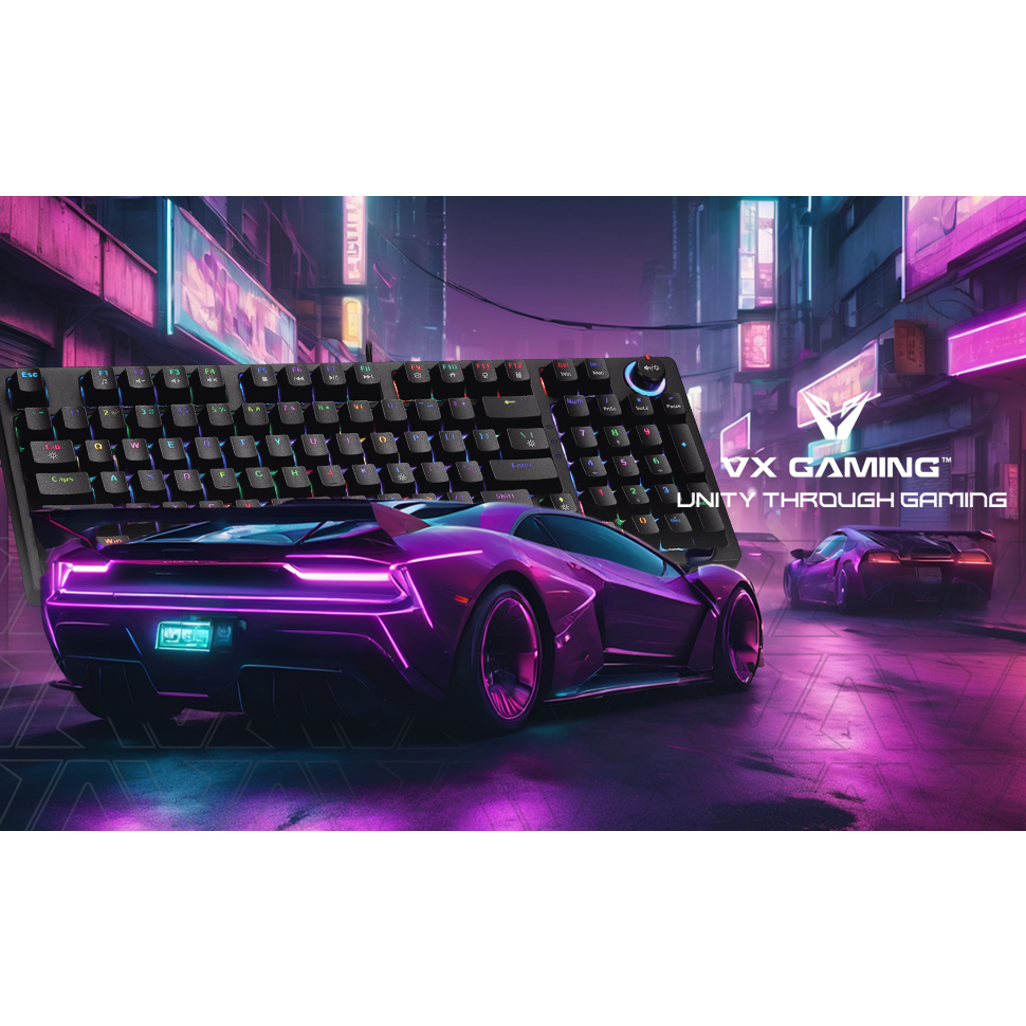VX Gaming Warborn RGB TKL Mechanical Keyboard | Tenkeyless Compact Gaming Keyboard