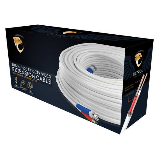 Patrol 30m Video and Power Extension Cable White