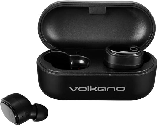 Volkano Pulse Series True Wireless Earphones with Charging Case - Black